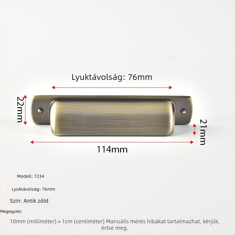 Rejtett húzófogantyú szekrényekhez és fiókokhoz – antik bronz befejezés, cinkötvözet