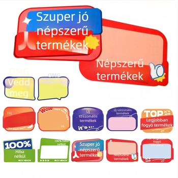 Törölhető árcímkék POP kijelzőhöz, rajzfilmstílusú aranyos, kreatív dizájn