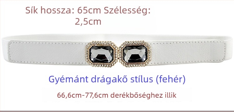Koreai stílusú női elasztikus öv vintage gyémánt díszítéssel kötött ruha