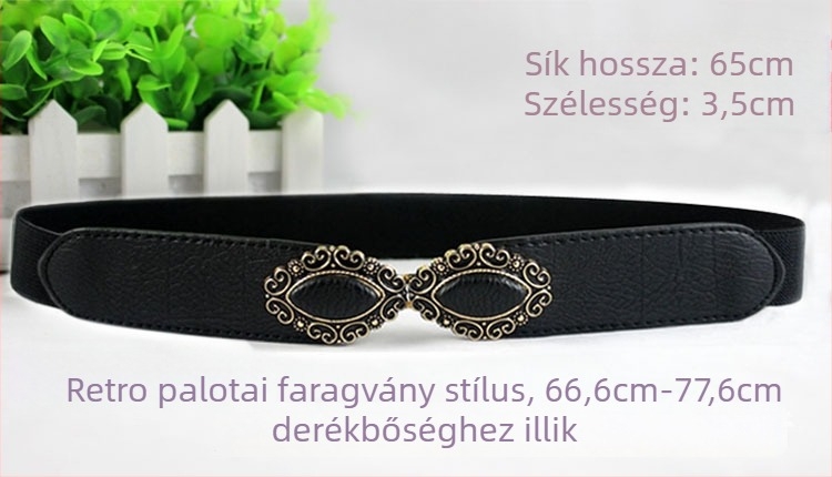 Koreai stílusú női elasztikus öv vintage gyémánt díszítéssel kötött ruha