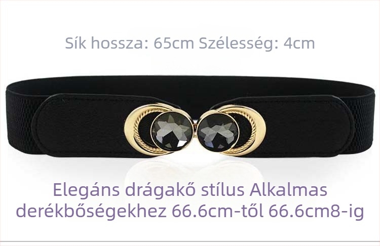 Koreai stílusú női elasztikus öv vintage gyémánt díszítéssel kötött ruha