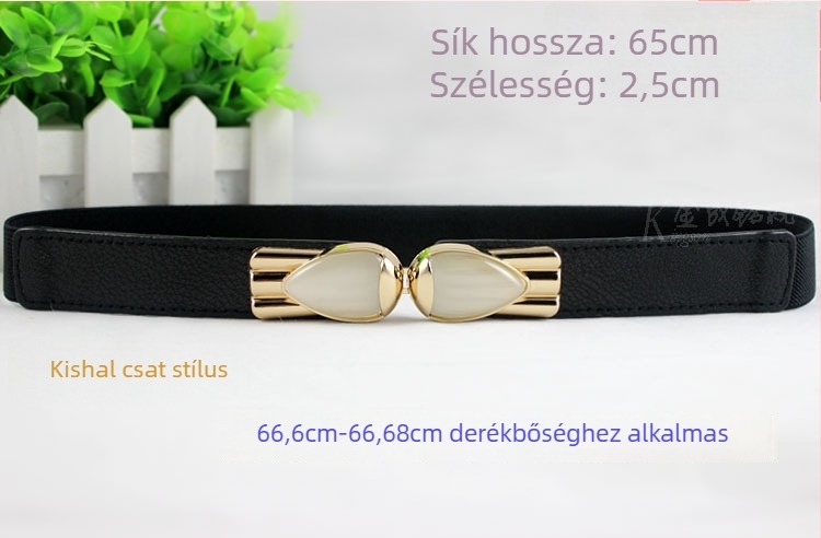 Koreai stílusú női elasztikus öv vintage gyémánt díszítéssel kötött ruha