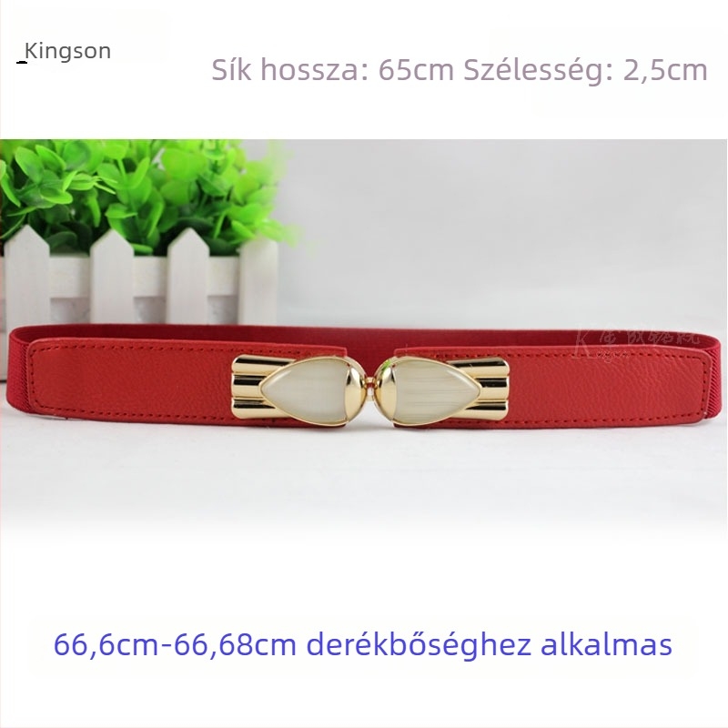 Koreai stílusú női elasztikus öv vintage gyémánt díszítéssel kötött ruha