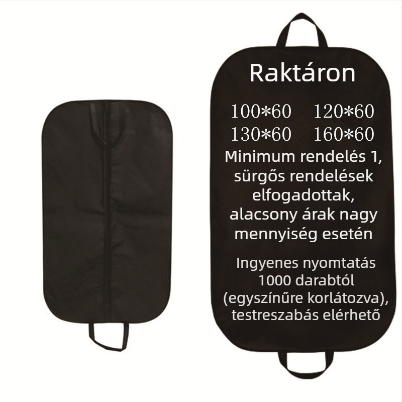 Nem szövött anyagú öltönytáska porvédő cipzárral – ruhatartó tasak