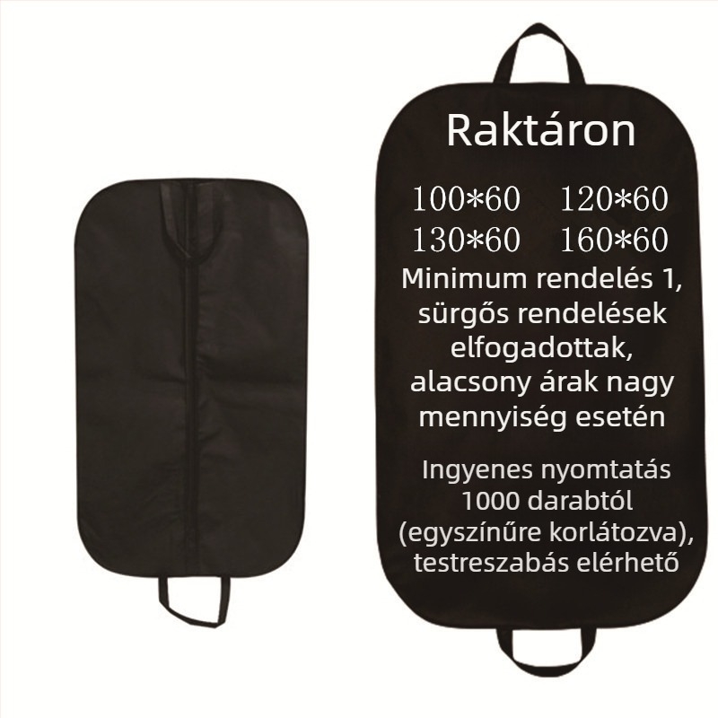 Nem szövött anyagú öltönytáska porvédő cipzárral – ruhatartó tasak