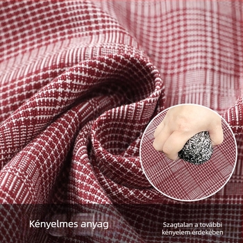 Hosszú ujjú pamut konyhai kötény, felnőtteknek, csíkos/kockás mintával, légáteresztő