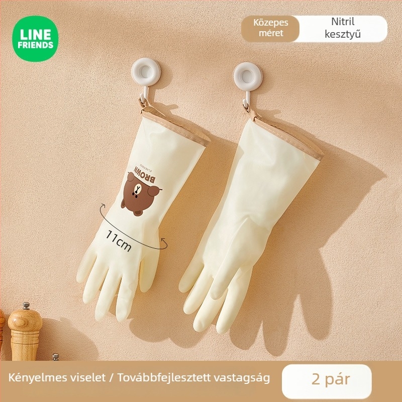 Mosogatós kesztyű nitril, élelmiszer-minőség, vízálló, téli fleece-bélés, konyhai és mosási célokra