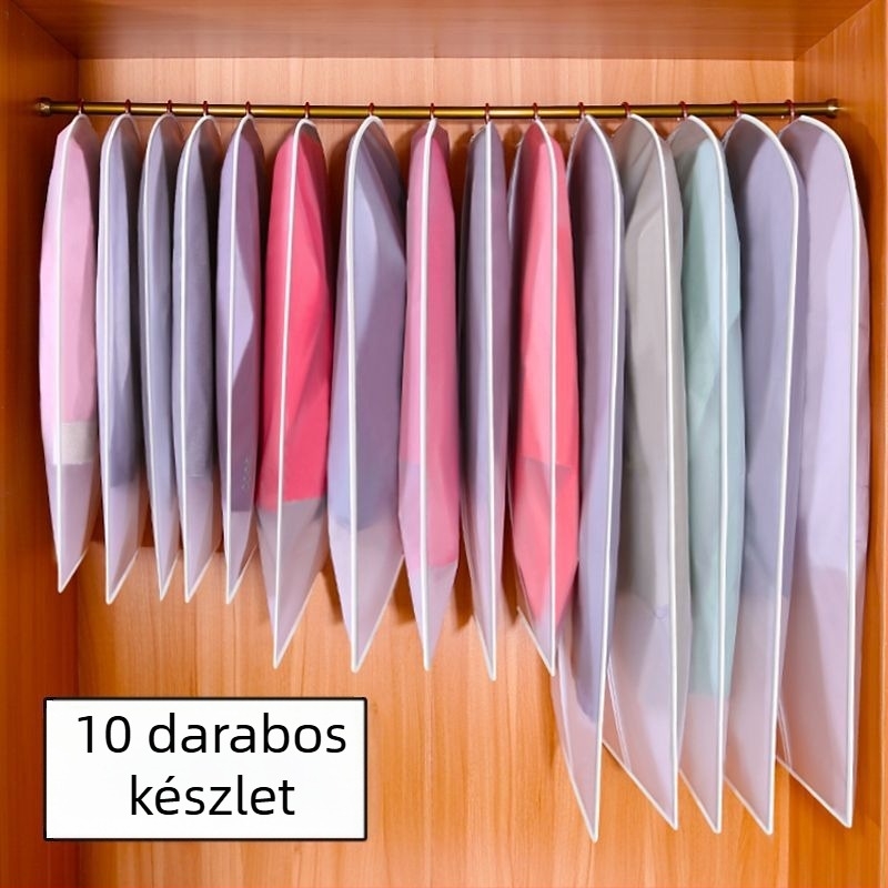 Átlátszó ruhatartó zsák háztartási használatra, kabátok és öltönyök tárolására, porvédő