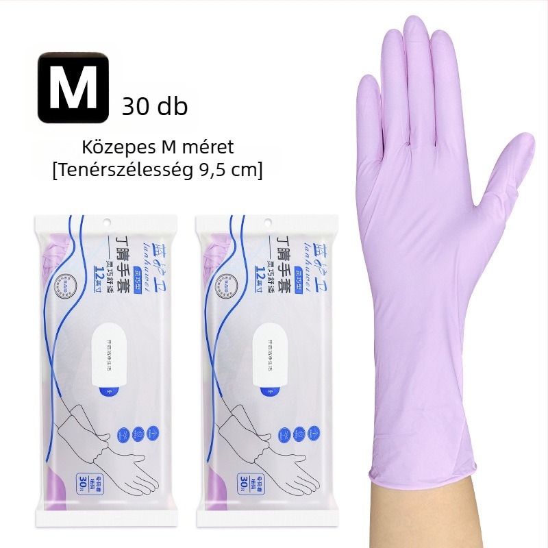 Blue Guard 12 hüvelykes nitril kesztyűk, élelmiszer-minőségű, háztartási és konyhai használatra, mosogatáshoz, szivárgásmentes