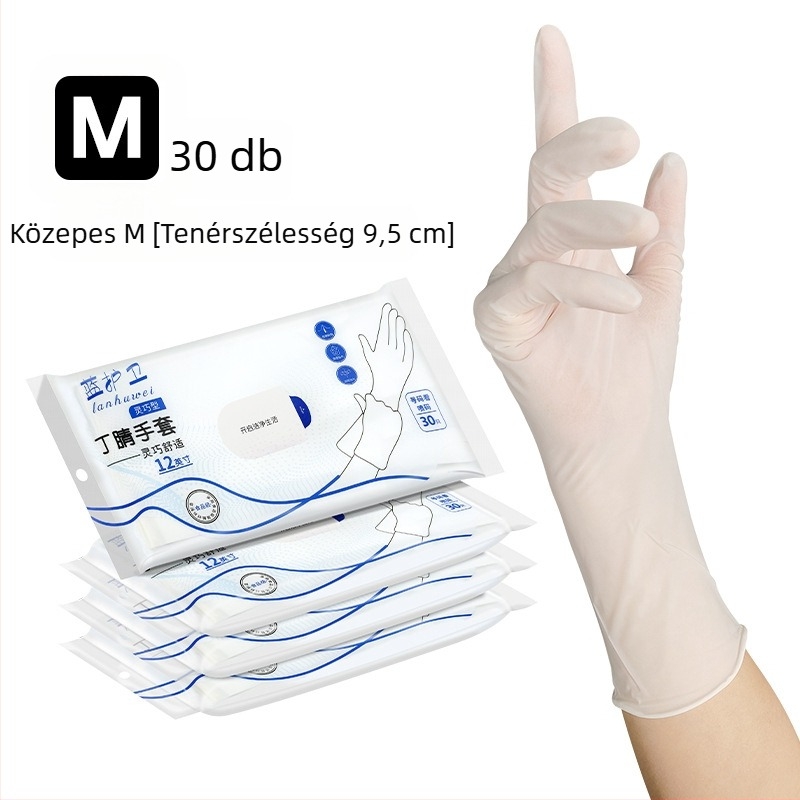 Blue Guard 12 hüvelykes nitril kesztyűk, élelmiszer-minőségű, háztartási és konyhai használatra, mosogatáshoz, szivárgásmentes