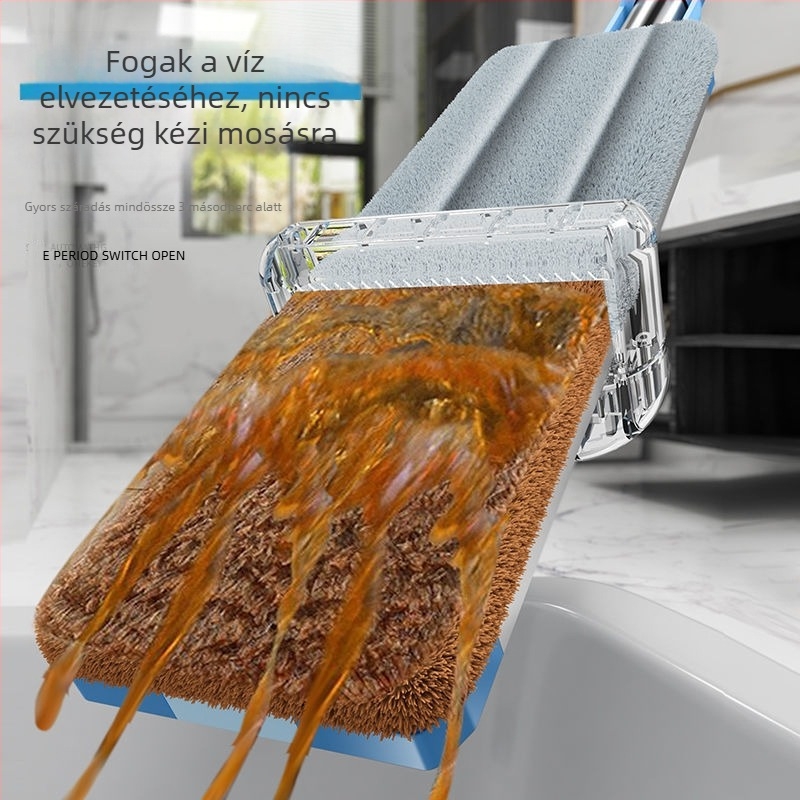 Nagy érintésmentes lapos mop, alumínium ötvözetű lemez, száraz és nedves tisztításra, rendkívül nedvszívó