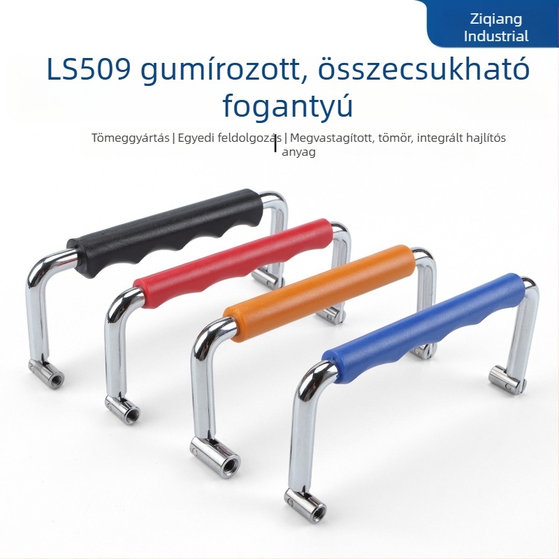 LS509 összecsukható gumírozott fogantyú szekrényekhez és szerszámtárakhoz, krómozott felület