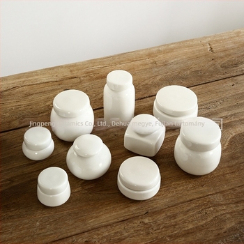 Fehér kerámiás tárolóedény tömítőfedéllel, Dehua fehér porcelán mini teás- és hagyományos kínai gyógyszer paszta tároló