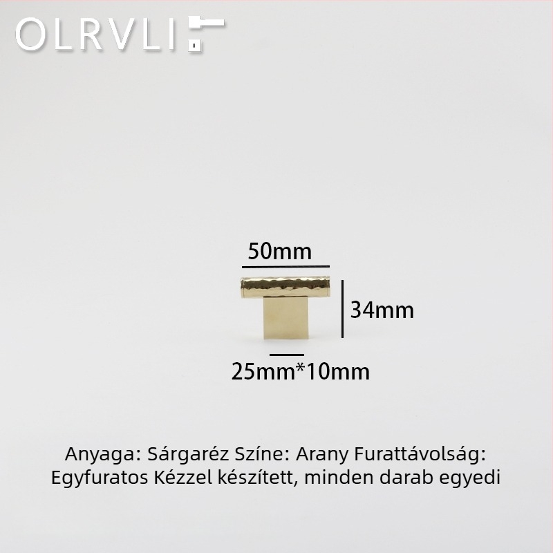 Olasz sárgaréz arany retro kis fogantyú amerikai stílusú bútorokhoz kagyló motívummal és kézzel kalapált textúrával