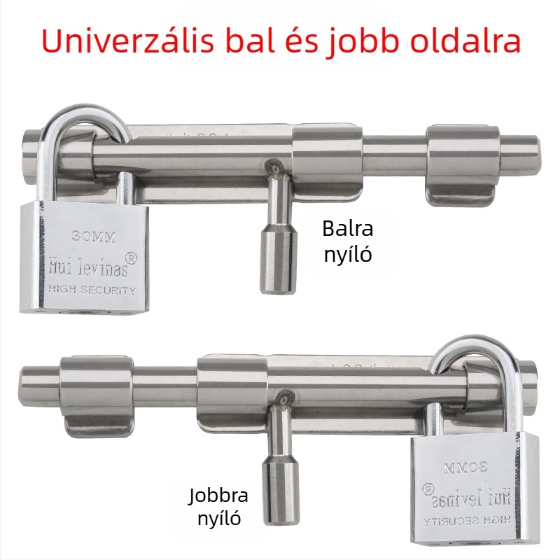 Vastagított 304 rozsdamentes acél ajtócsap felületre szerelt zár