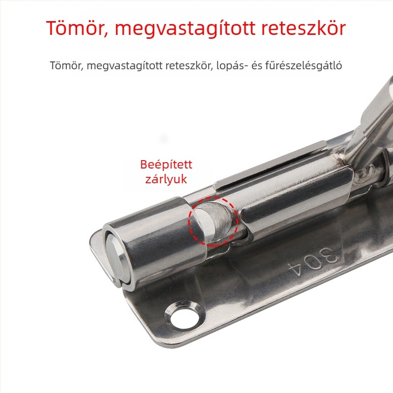 Vastagított 304 rozsdamentes acél ajtócsap felületre szerelt zár
