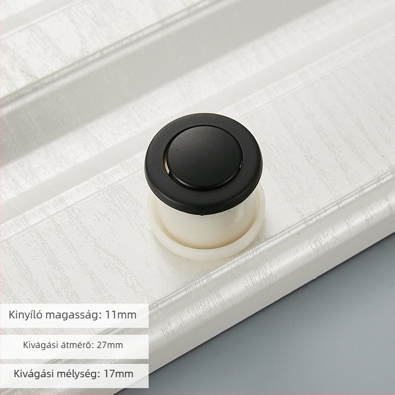 Kerek rejtett rugós fogantyú szekrényekhez és fiókokhoz, beépített