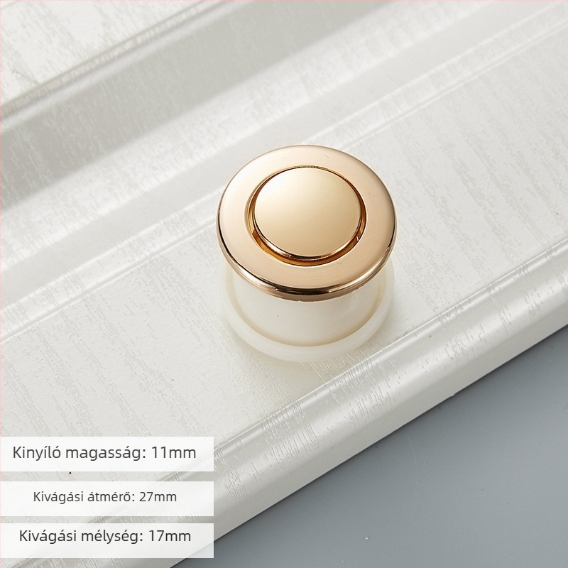 Kerek rejtett rugós fogantyú szekrényekhez és fiókokhoz, beépített