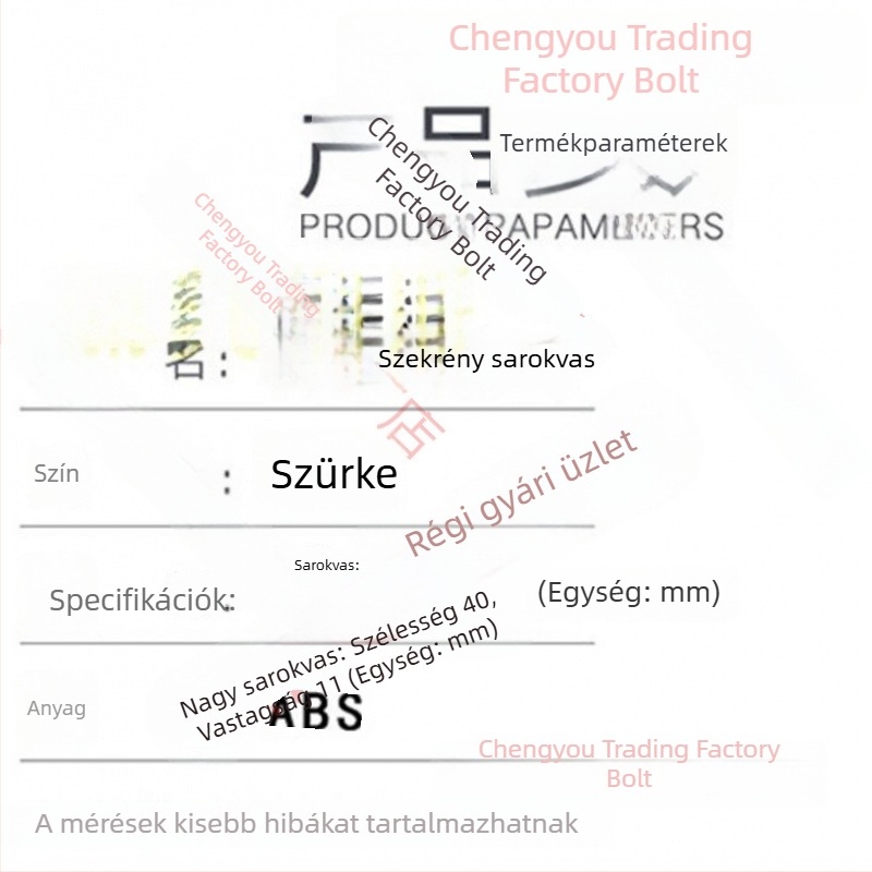 Hidraulikus sarokcsatlakozó készlet konyhai szekrényajtókhoz