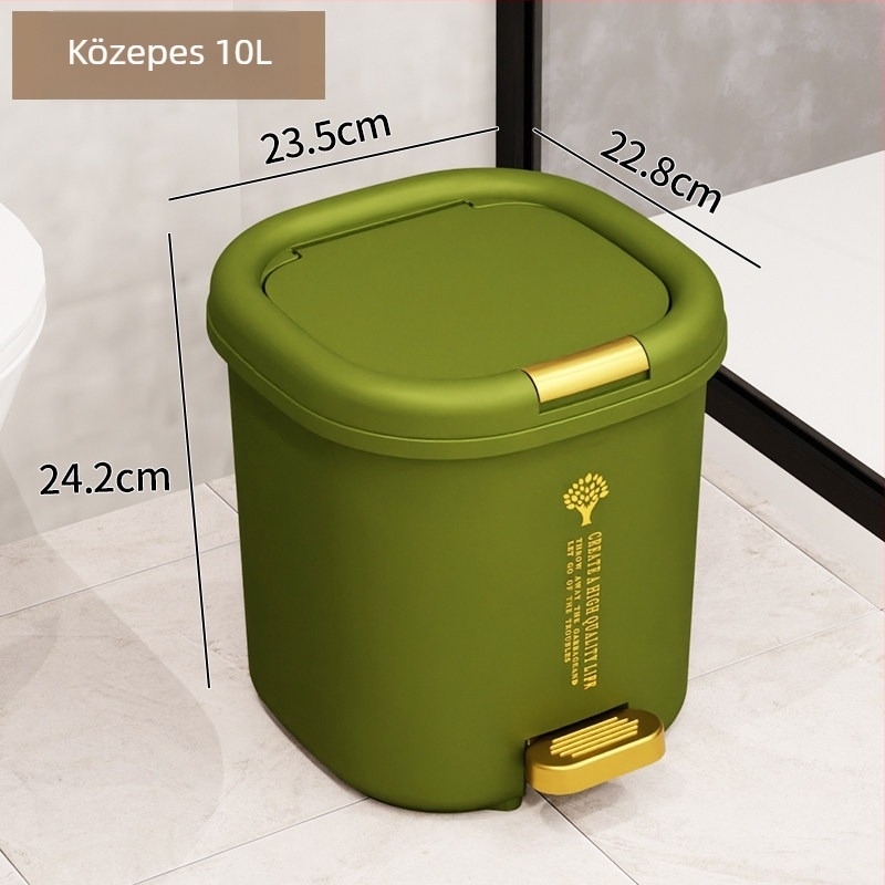 Otthoni szemetes hálószoba és nappali számára, nagy kapacitású, dupla fedél, széles nyílás, lassú záródás