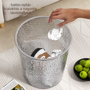 Könnyed luxus stílusú háztartási szemetes, 8 literes, hengeres, műanyag, fedél nélküli, nappali, konyha, hálószoba, fürdőszoba, iroda
