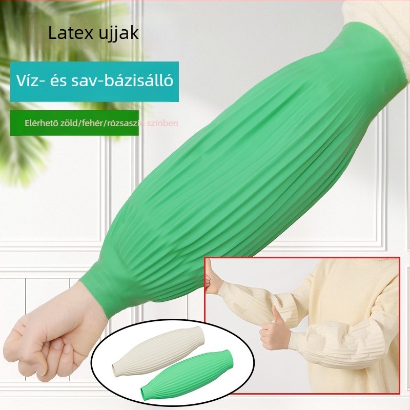 Vízálló, hosszított latex ujjvédők konyhai és vízi feladatokhoz, olajálló és piszokálló gumírozott védőfelső