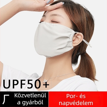 Nyáron használható, könnyű UV-védelmi maszk, lélegző Ice Silk arcmaszk fülhurokkal, kültéri használatra