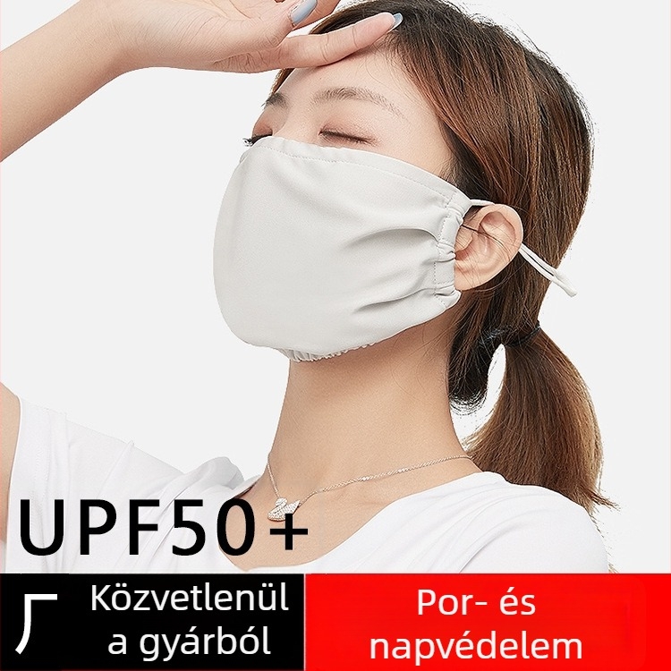 Nyáron használható, könnyű UV-védelmi maszk, lélegző Ice Silk arcmaszk fülhurokkal, kültéri használatra