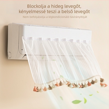 Telepítés nélküli levegő-kimeneti függöny Velcro-val, univerzális, védi a babát a közvetlen légáramlattól