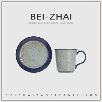 Japán Arita kerámiás kávéscsésze fogantyúval, retro stílusú latte art, pohár vízre és teáscsésze