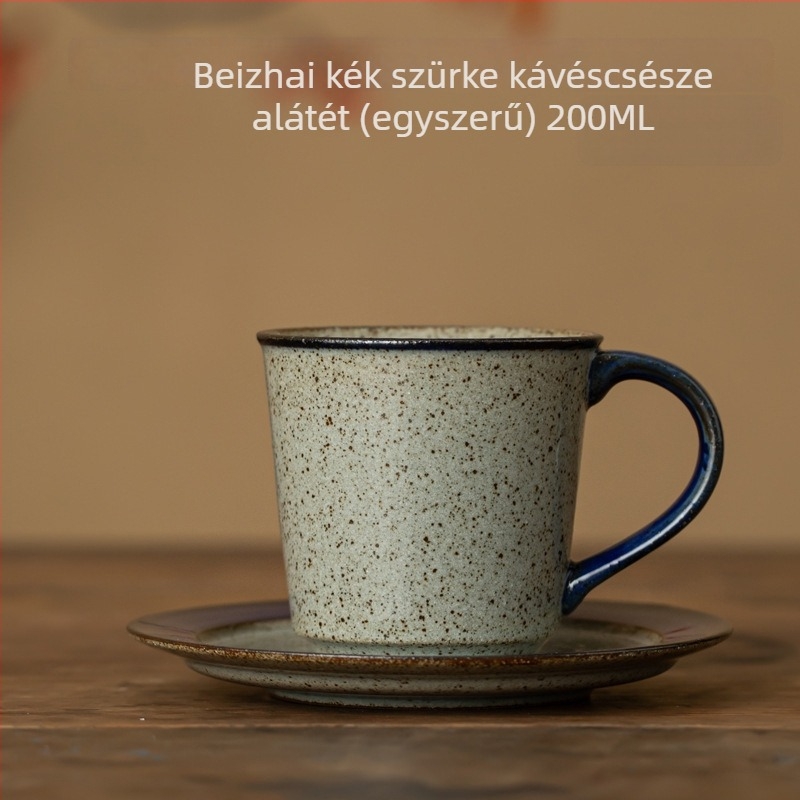 Japán Arita kerámiás kávéscsésze fogantyúval, retro stílusú latte art, pohár vízre és teáscsésze