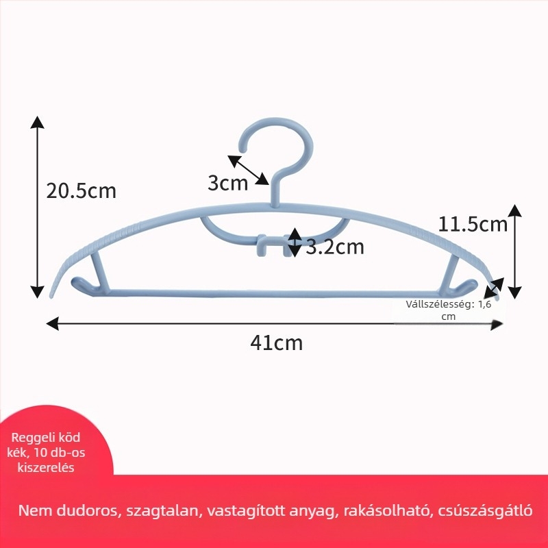 Stackable gyerekeknek készült ruhavállfák, műanyagból, csecsemők és nagyobb gyerekek számára, ruhákon nyom nélkül