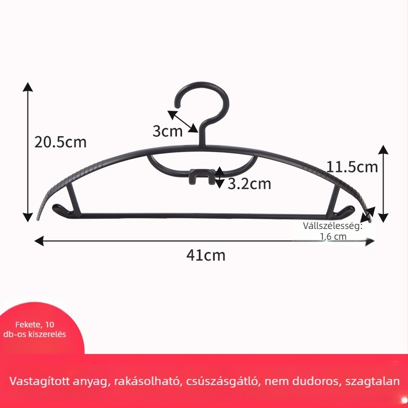 Stackable gyerekeknek készült ruhavállfák, műanyagból, csecsemők és nagyobb gyerekek számára, ruhákon nyom nélkül