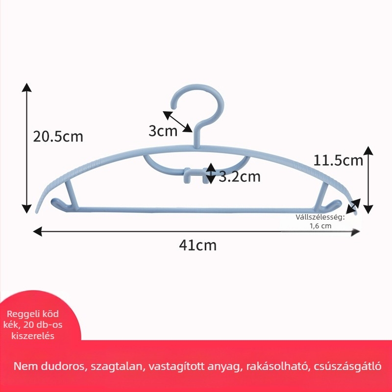 Stackable gyerekeknek készült ruhavállfák, műanyagból, csecsemők és nagyobb gyerekek számára, ruhákon nyom nélkül