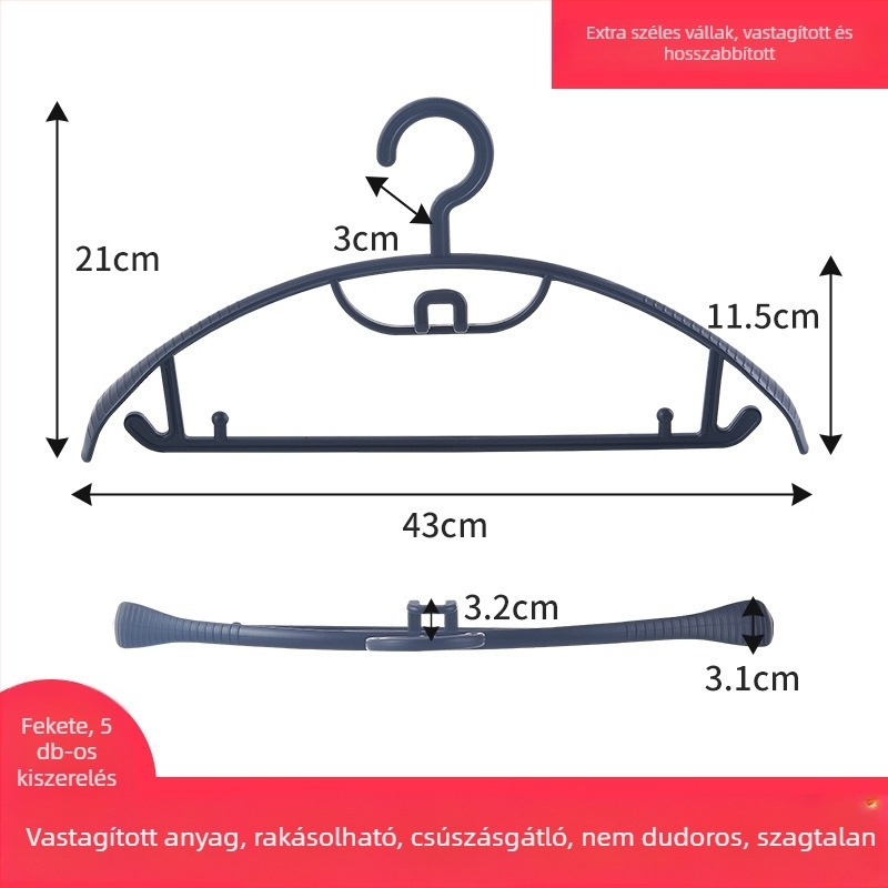 Stackable gyerekeknek készült ruhavállfák, műanyagból, csecsemők és nagyobb gyerekek számára, ruhákon nyom nélkül