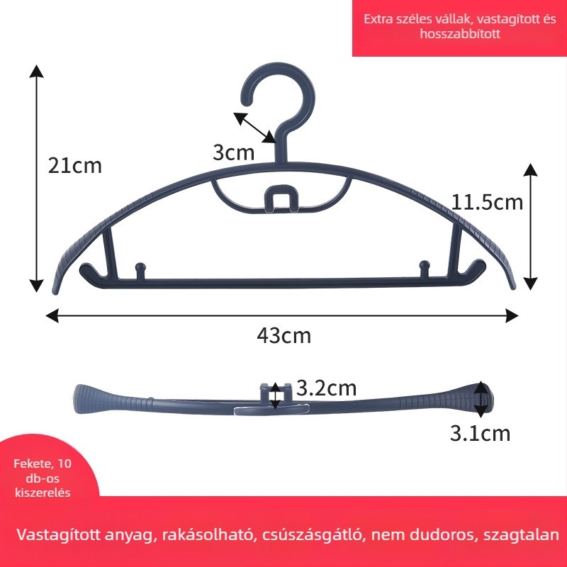 Stackable gyerekeknek készült ruhavállfák, műanyagból, csecsemők és nagyobb gyerekek számára, ruhákon nyom nélkül