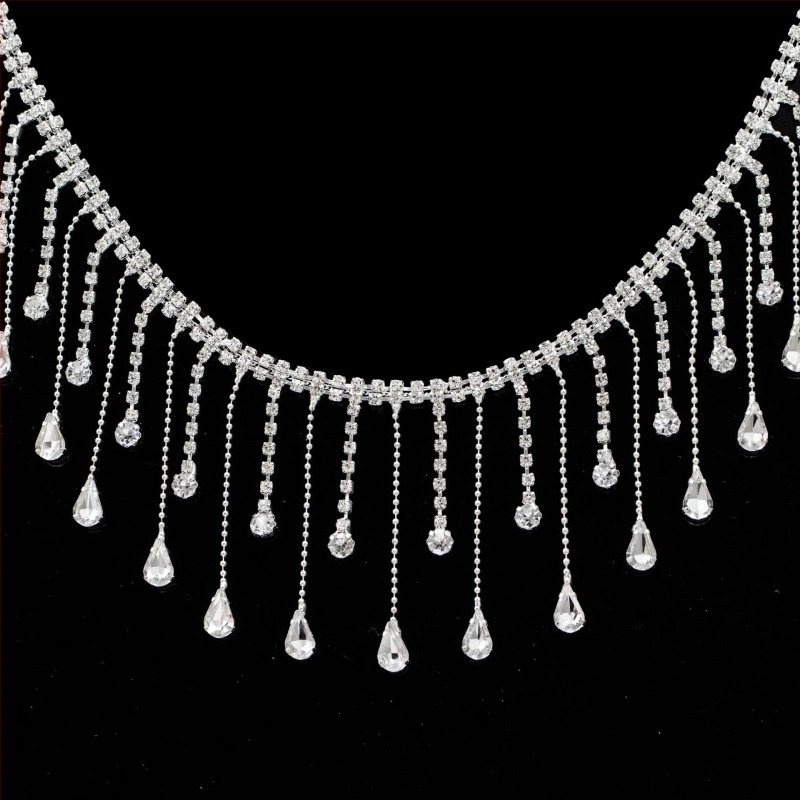 90 cm hosszú rhinestone deréklánc bojtokkal - DIY ruhadísz