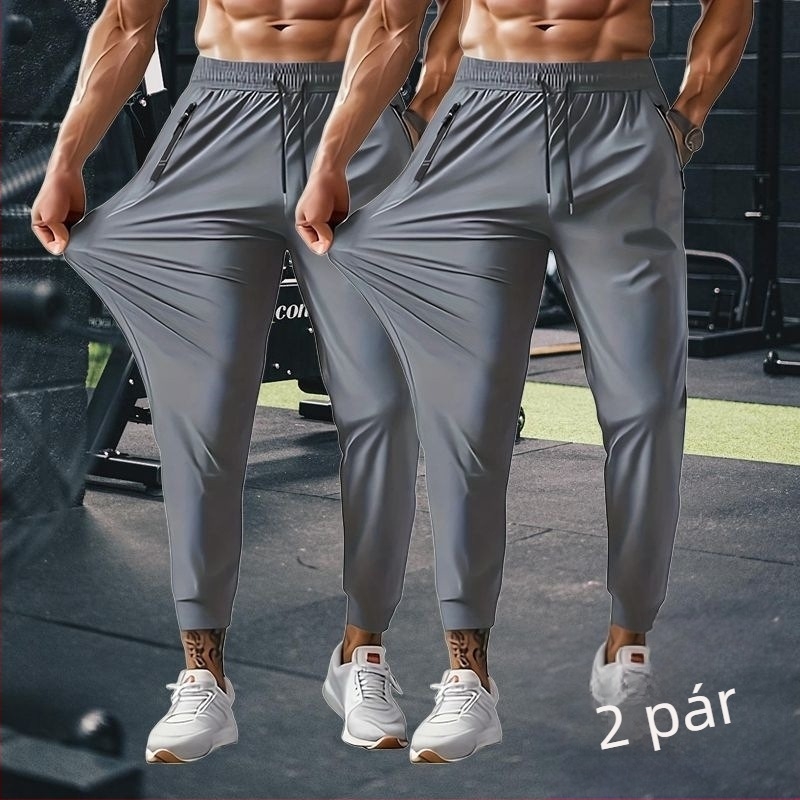 Pamut férfi nyári nadrág, gyorsan száradó, casual, széles szabású, könnyű és lélegző