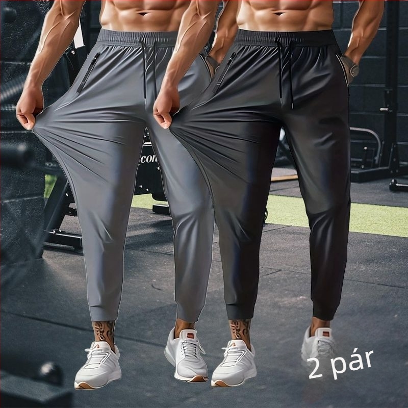 Pamut férfi nyári nadrág, gyorsan száradó, casual, széles szabású, könnyű és lélegző