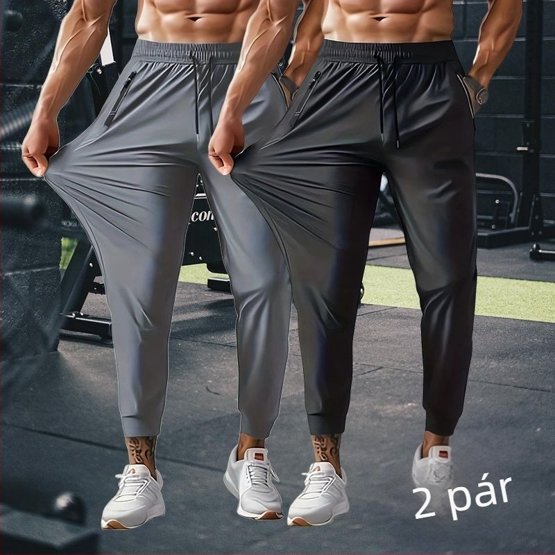 Pamut férfi nyári nadrág, gyorsan száradó, casual, széles szabású, könnyű és lélegző
