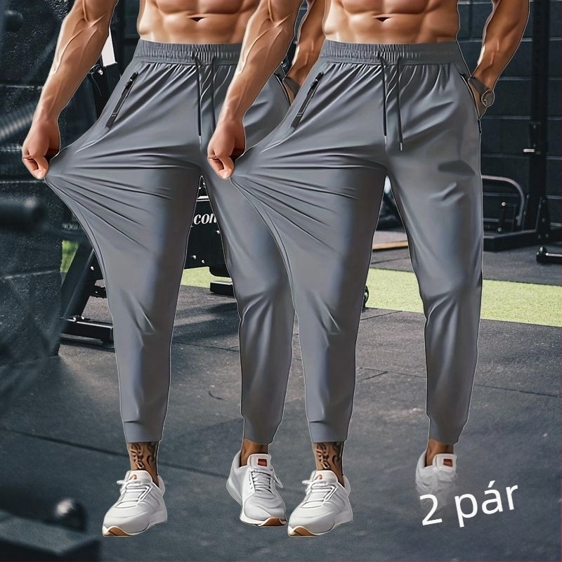 Pamut férfi nyári nadrág, gyorsan száradó, casual, széles szabású, könnyű és lélegző