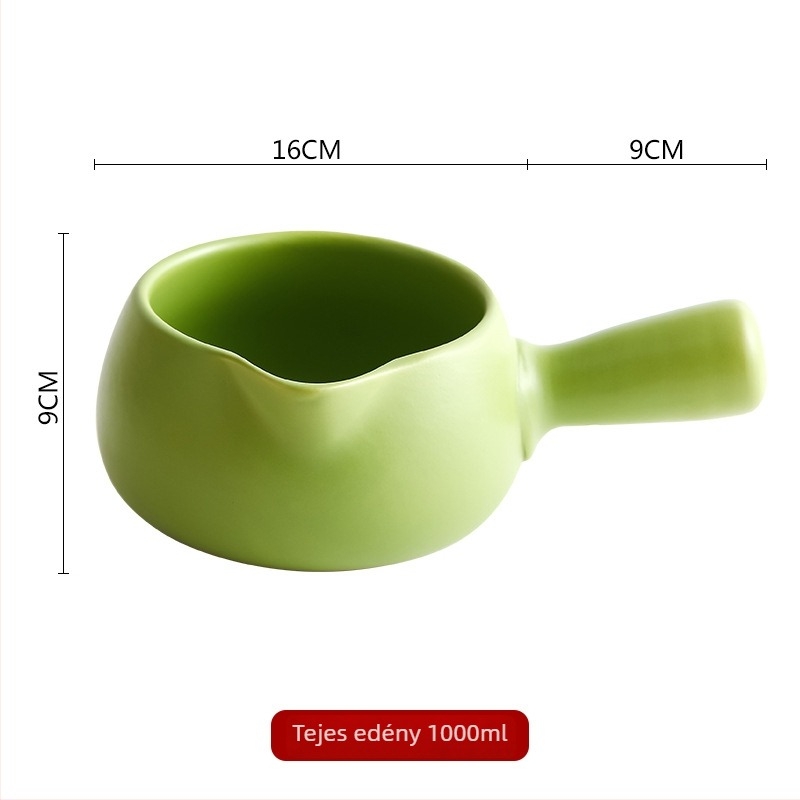 Mini kerámia tejlábas egykezes fogantyúval, tapadásmentes, tejfőzéshez és babáknak készült ételekhez