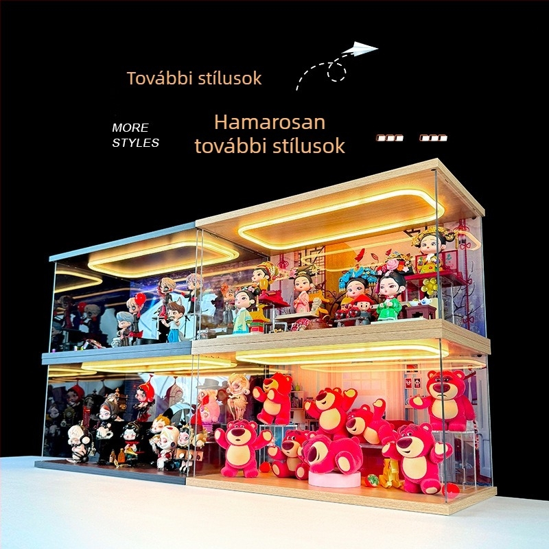 Akril tároló- és kiállító doboz fedéllel vinyl plüss medálokhoz a Crybaby Vacation Mode On sorozatból