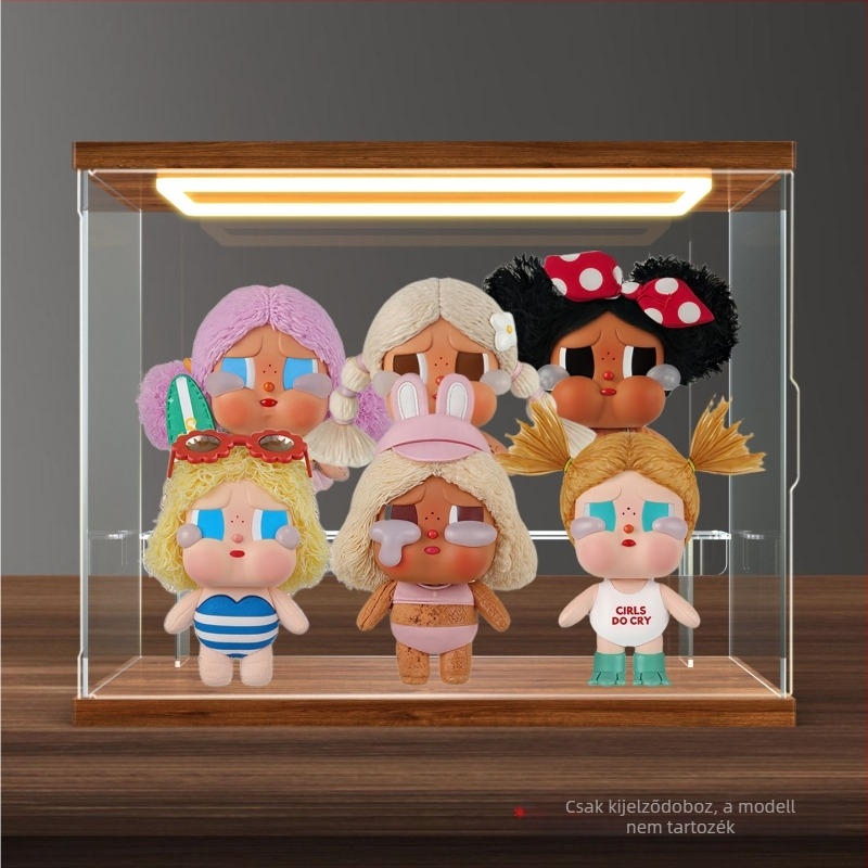 Akril tároló- és kiállító doboz fedéllel vinyl plüss medálokhoz a Crybaby Vacation Mode On sorozatból