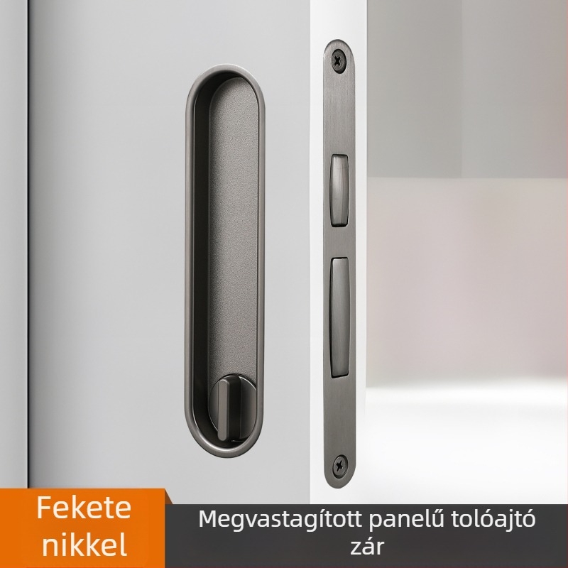 Minimalista rejtett fogantyú tolóajtókhoz zárható – fürdőszoba, hálószoba, konyha, erkély, fa ajtókhoz