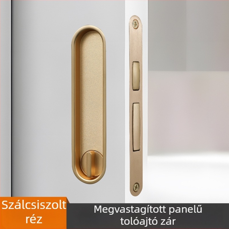 Minimalista rejtett fogantyú tolóajtókhoz zárható – fürdőszoba, hálószoba, konyha, erkély, fa ajtókhoz