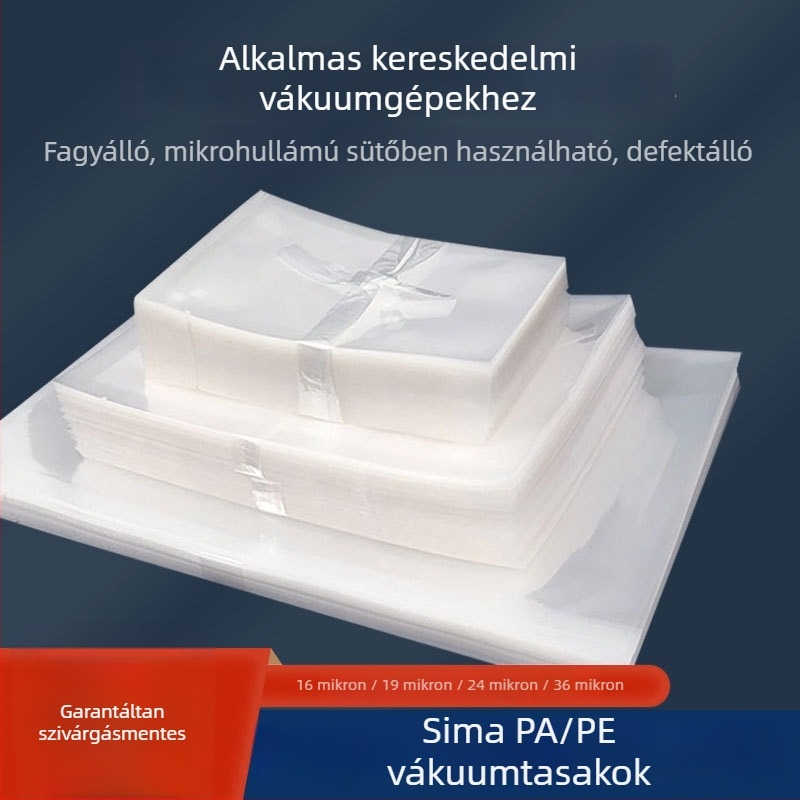 PA élelmiszer-minőségű tömítő tasak, háromoldali záródással, lyukálló, kereskedelmi gépekhez