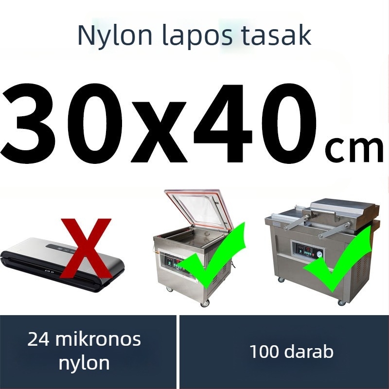 PA élelmiszer-minőségű tömítő tasak, háromoldali záródással, lyukálló, kereskedelmi gépekhez