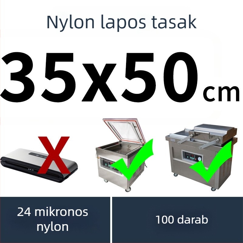 PA élelmiszer-minőségű tömítő tasak, háromoldali záródással, lyukálló, kereskedelmi gépekhez