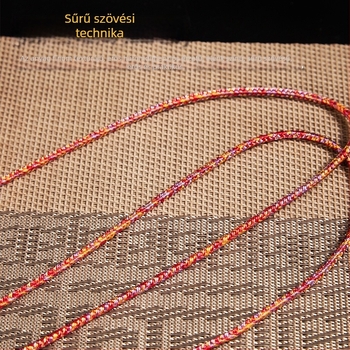 3 mm-es kézzel szőtt nejlon nyaklánc-zsinór, színes, piros DIY projektekhez